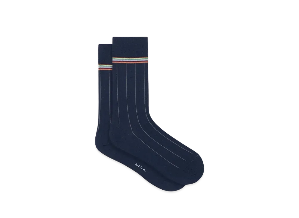 Paul Smith Signature Striped Point Socks "Navy"