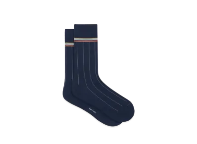 Paul Smith Signature Striped Point Socks "Navy"