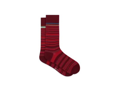 Paul Smith Shadow Stripe Socks "DarkRed"