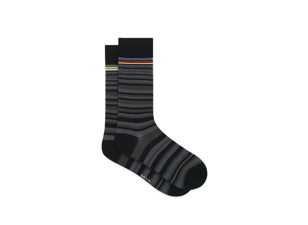 Paul Smith Shadow Stripe Socks "Black"