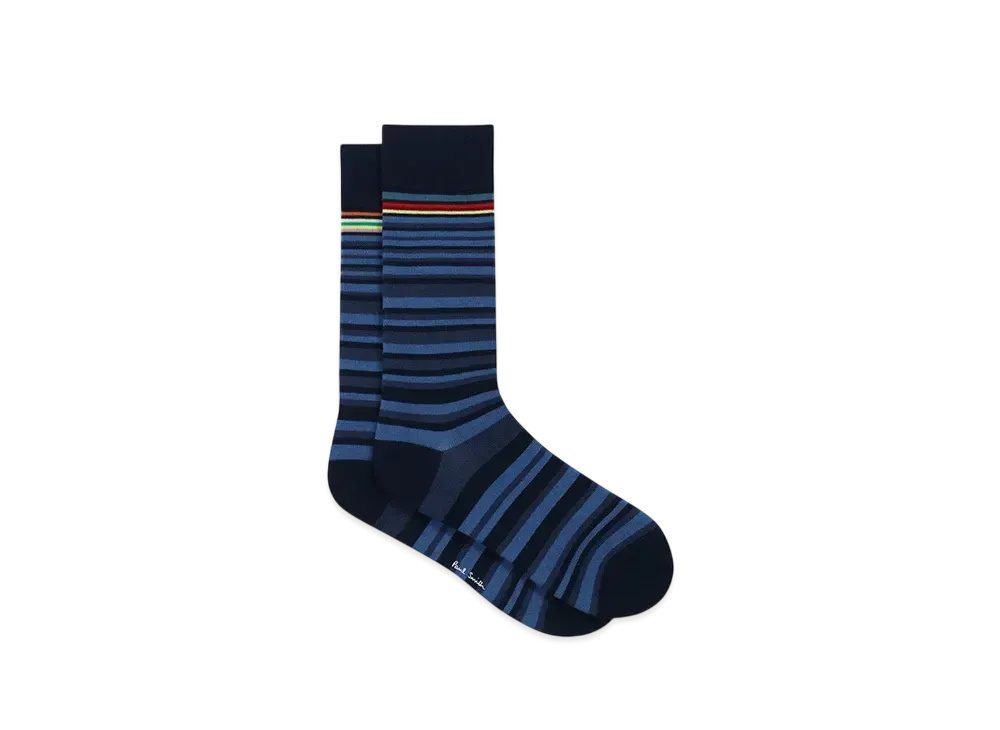 Paul Smith Shadow Stripe Socks "Navy"