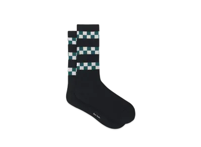Paul Smith Checkered Rib Socks "Black"