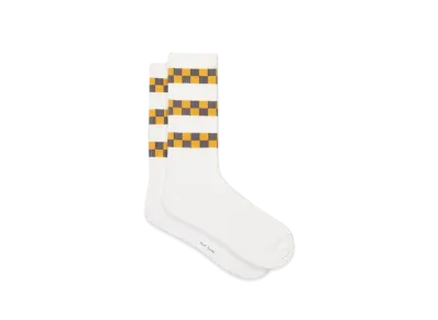 Paul Smith Checkered Rib Socks "White"