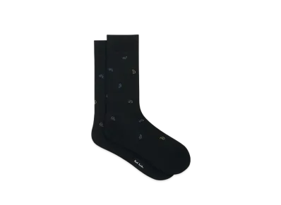 Paul Smith Small Paisley Socks "Black"