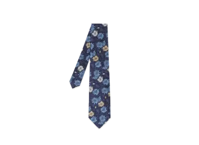 Paul Smith Jacquard Flower Tie "Navy"