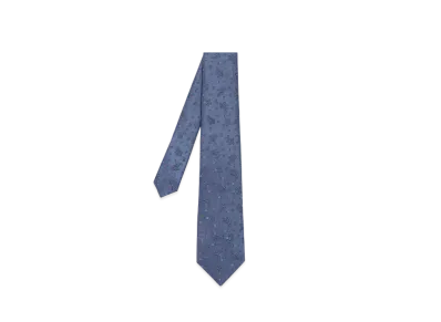 Paul Smith Jacquard Flower Tie "GreishBlue"