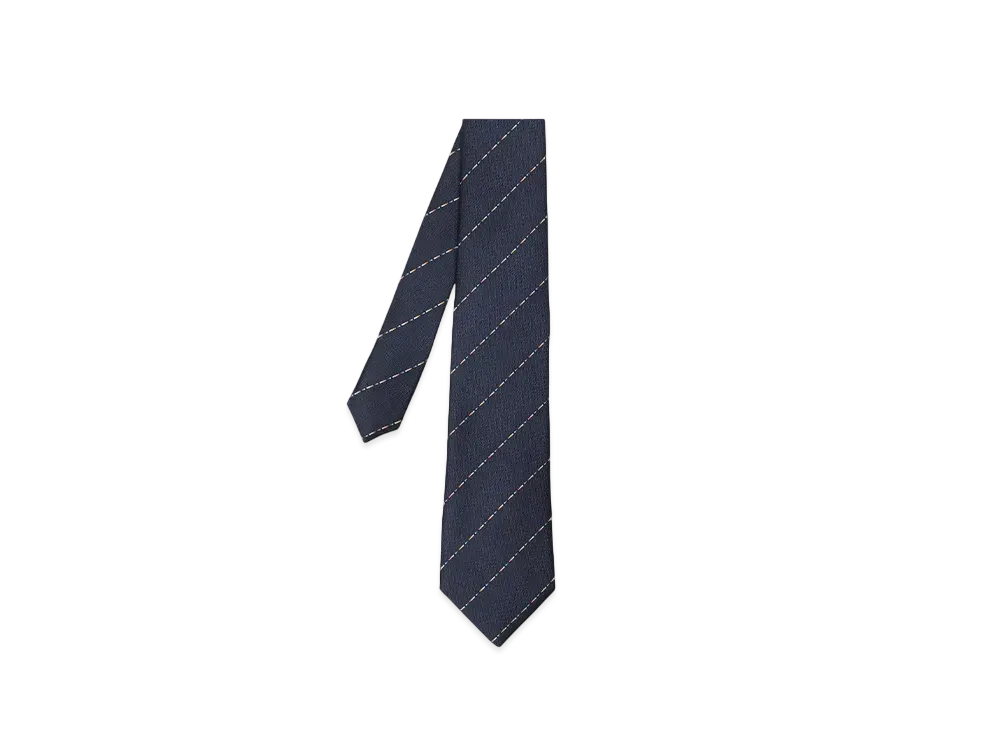 Paul Smith Artist Stripe Line Tie "Navy"
