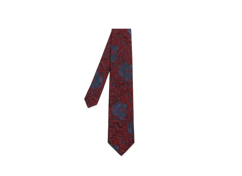 Paul Smith Flower Jacquard Tie "Burgundy"