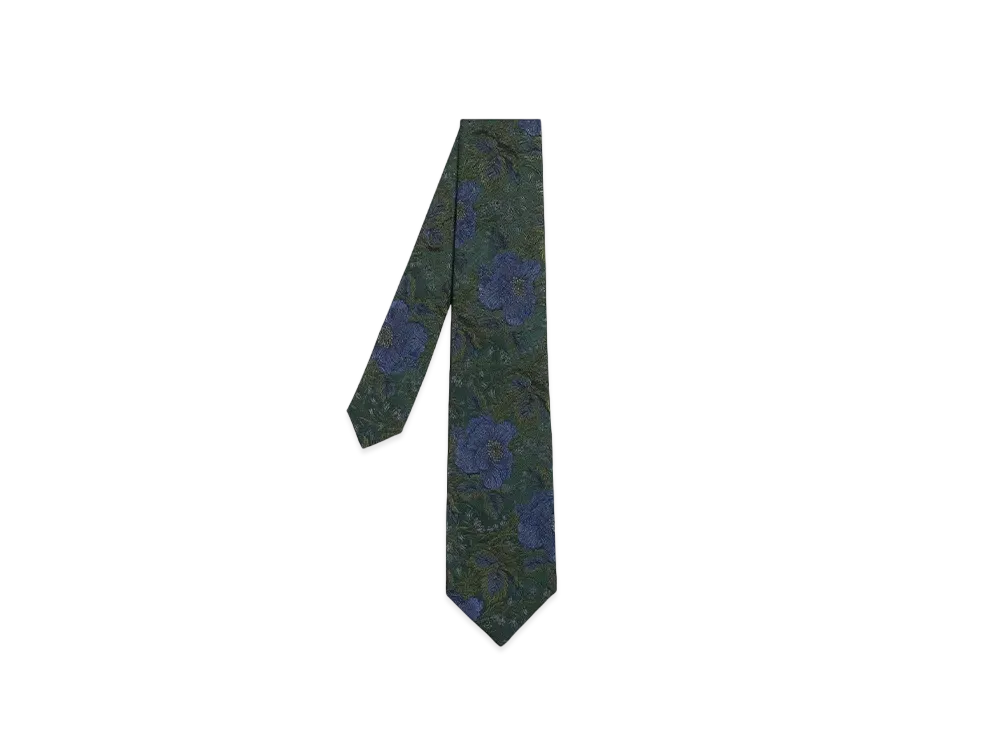 Paul Smith Flower Jacquard Tie "Green"