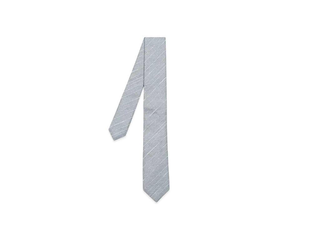 Paul Smith Textured Regimental Narrow Tie "SilverGray"