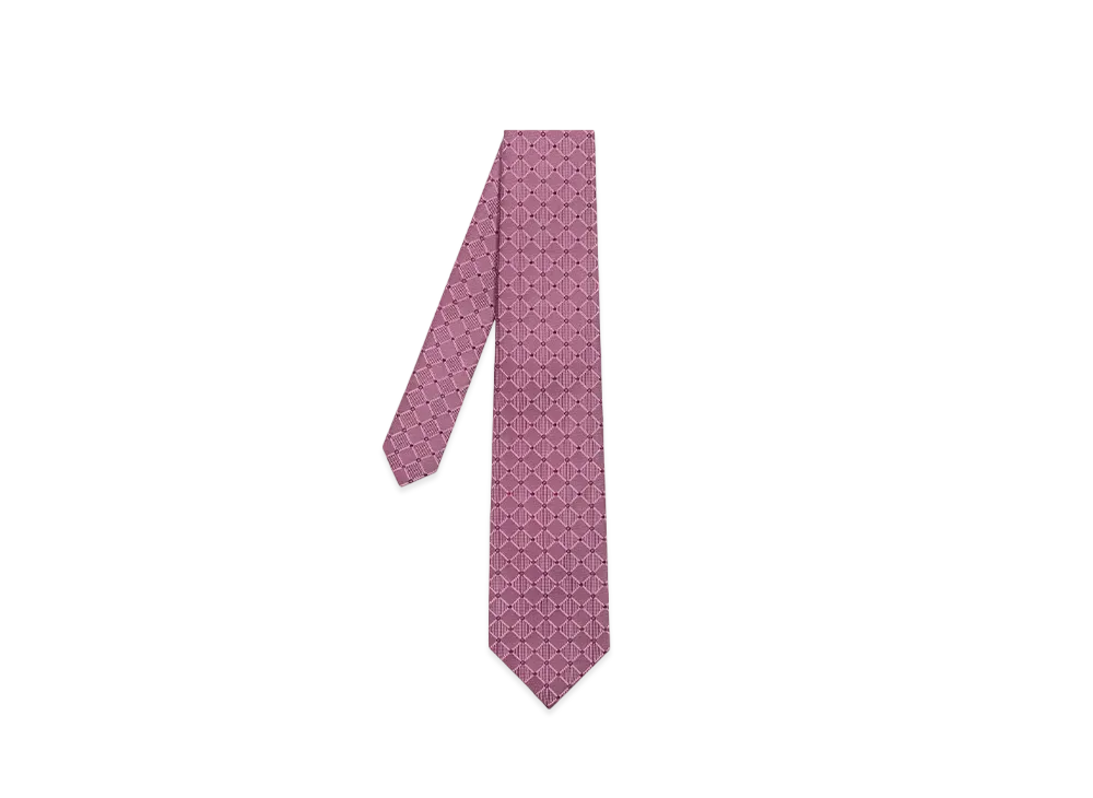 Paul Smith Heart Point Check Tie "Coral"