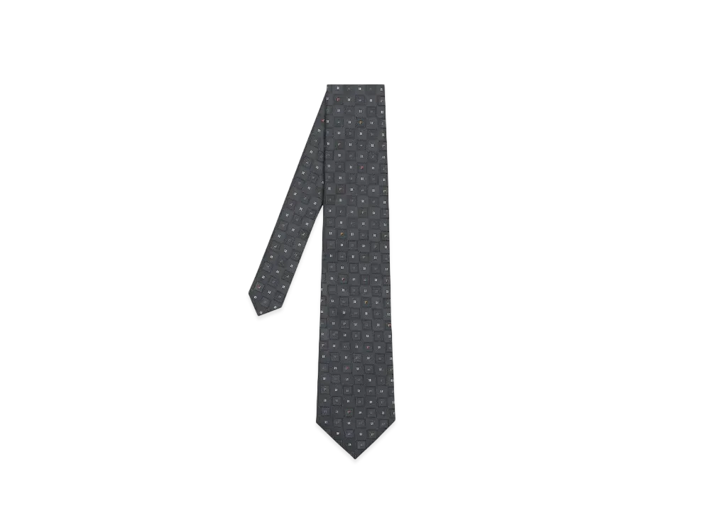Paul Smith Square Jacquard Tie "DarkGray"
