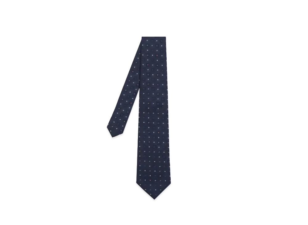 Paul Smith Square Jacquard Tie "Navy"
