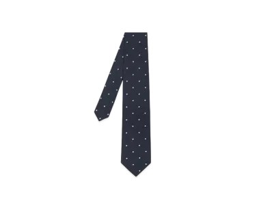 Paul Smith Dotted Linen Tie "DarkBlue"