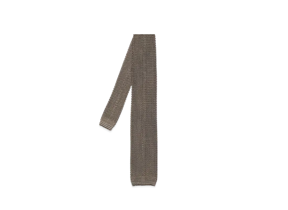 Paul Smith Square End Knit Tie "Beige"