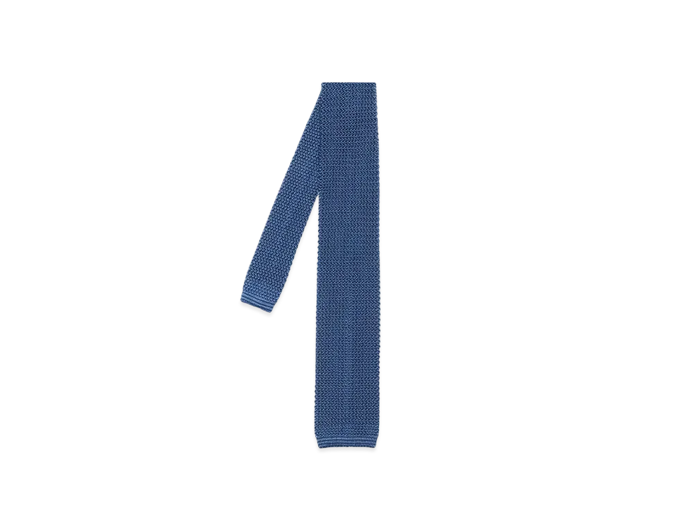 Paul Smith Square End Knit Tie "Blue"