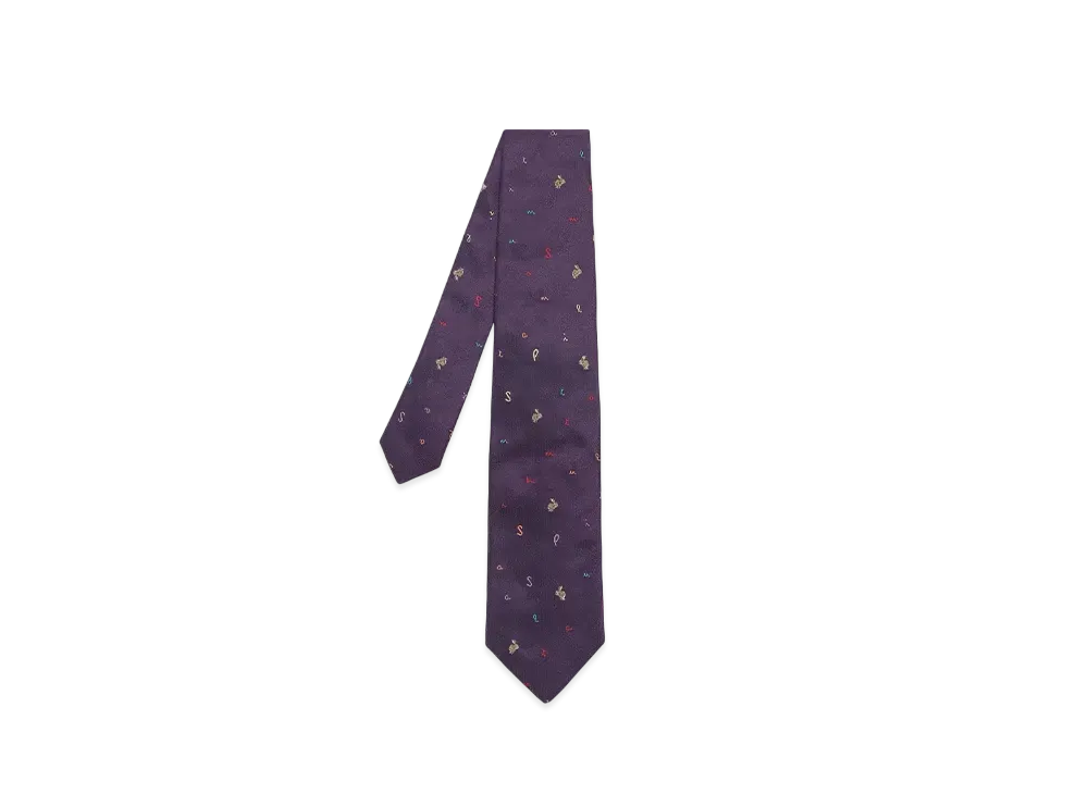 Paul Smith Rabbit / Logo Tie "DarkPurple"