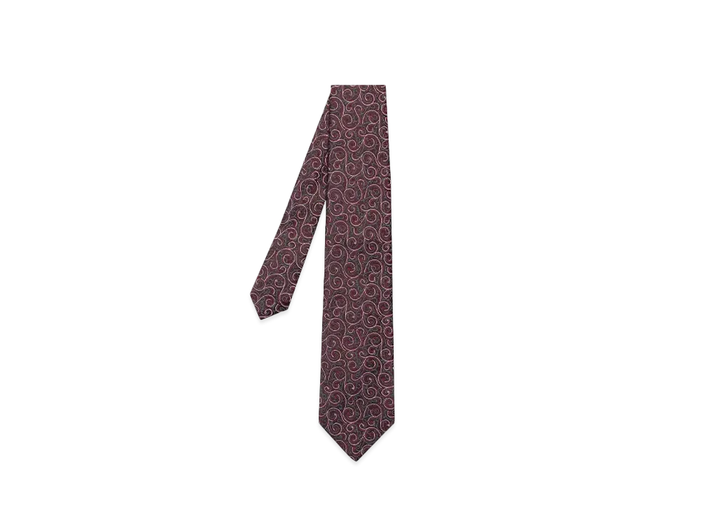 Paul Smith Arabesque Pattern Tie "DarkRed"