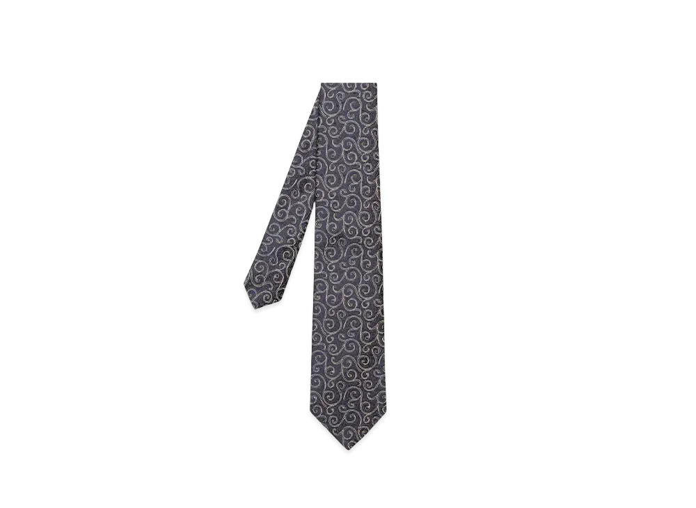 Paul Smith Arabesque Pattern Tie "Navy"