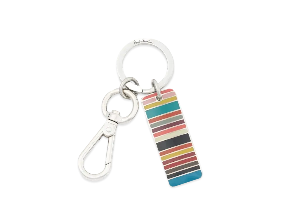 Paul Smith Signature Stripe Tag Keyring "Multi"
