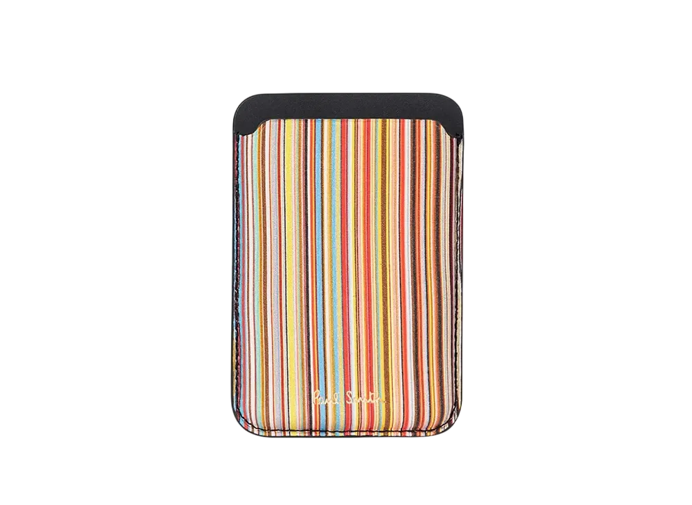 Paul Smith Signature Stripe Magsafe Iphone Card Case "Multi"