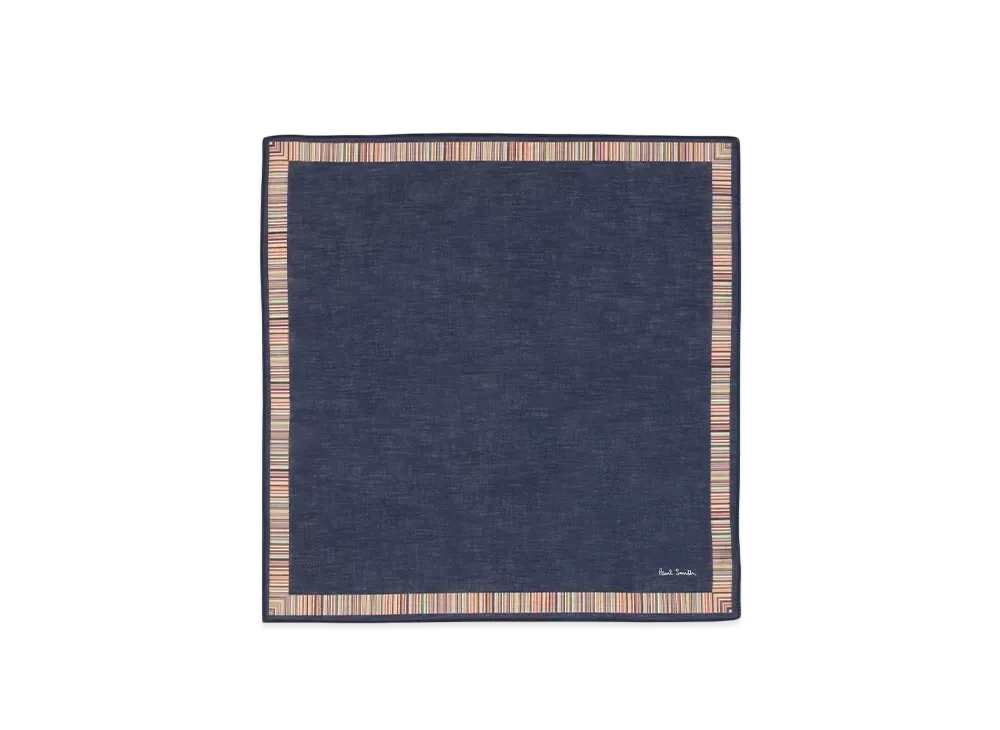 Paul Smith Signature Stripe-Trimmed Handkerchief "Navy"
