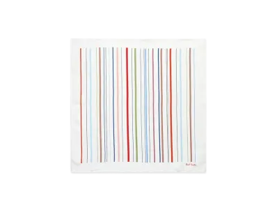 Paul Smith Pencil Stripe Pocket Square "White"