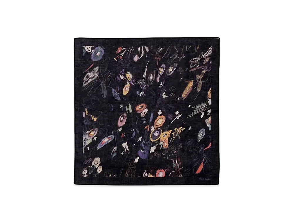 Paul Smith Original Floral Handkerchief "Black"