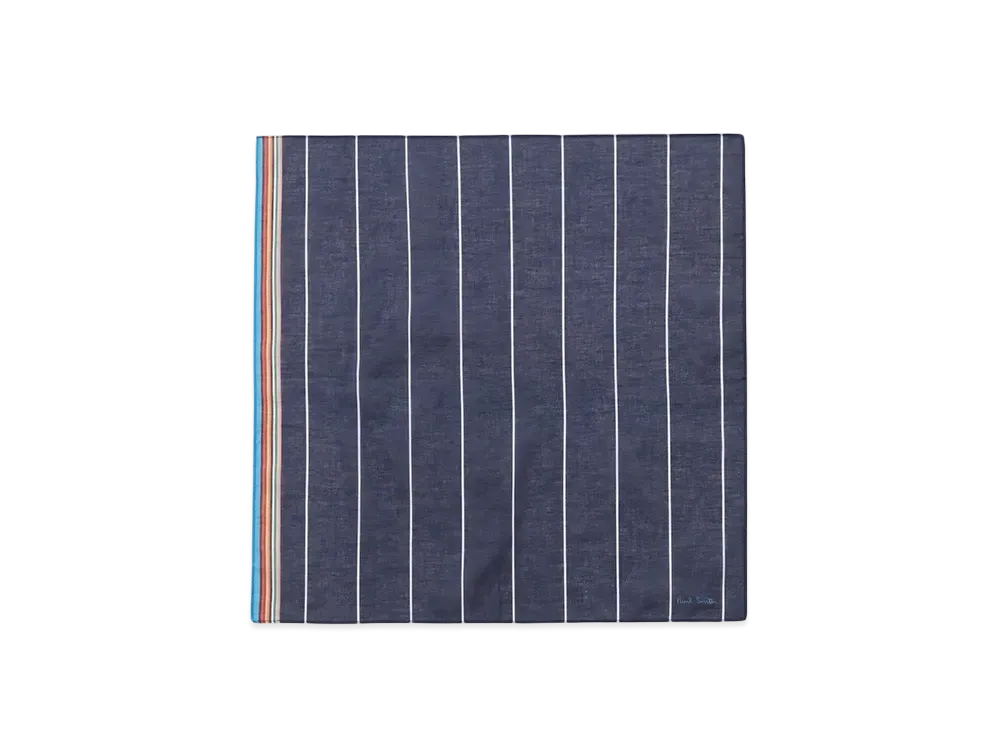 Paul Smith Signature Striped Edge Handkerchief "Navy"