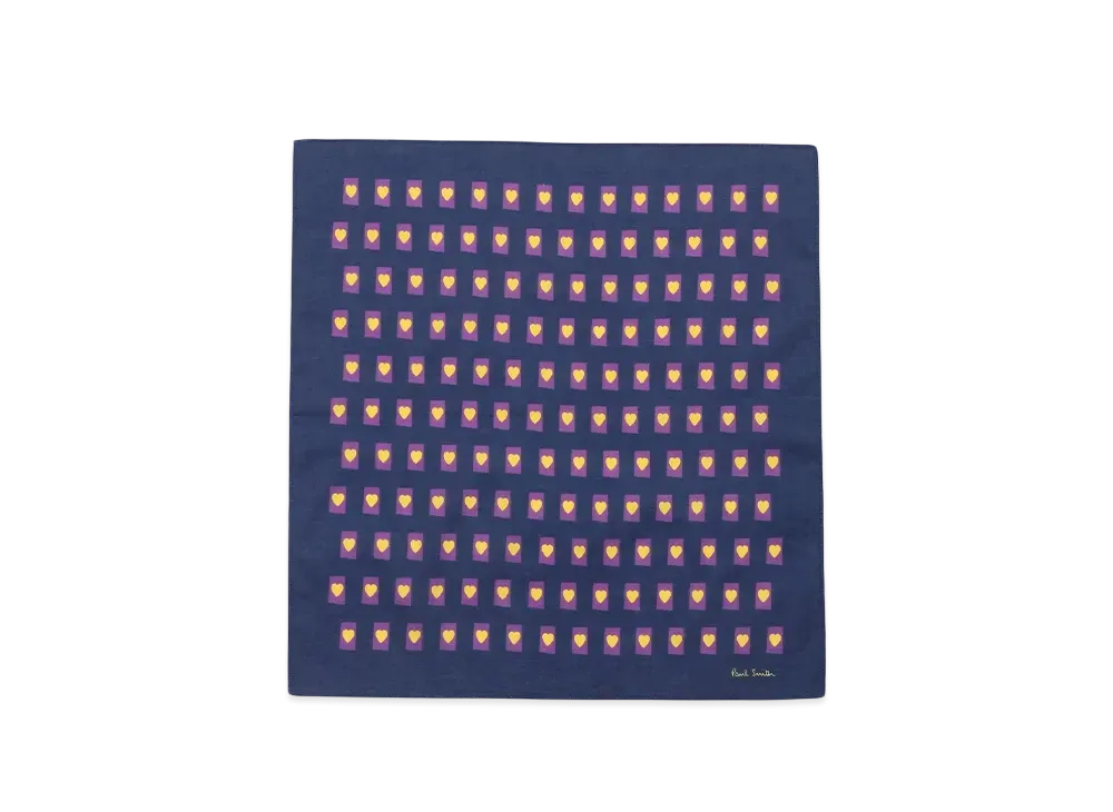 Paul Smith Heart Print Handkerchief "DarkPurple"