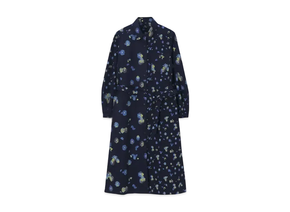 Paul Smith Womens Chamomile Floral Mix Dress "Navy"