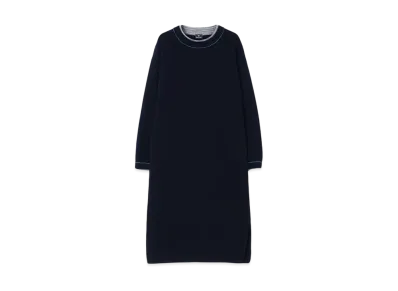 Paul Smith Womens Accent Color Knit Dress "Navy"