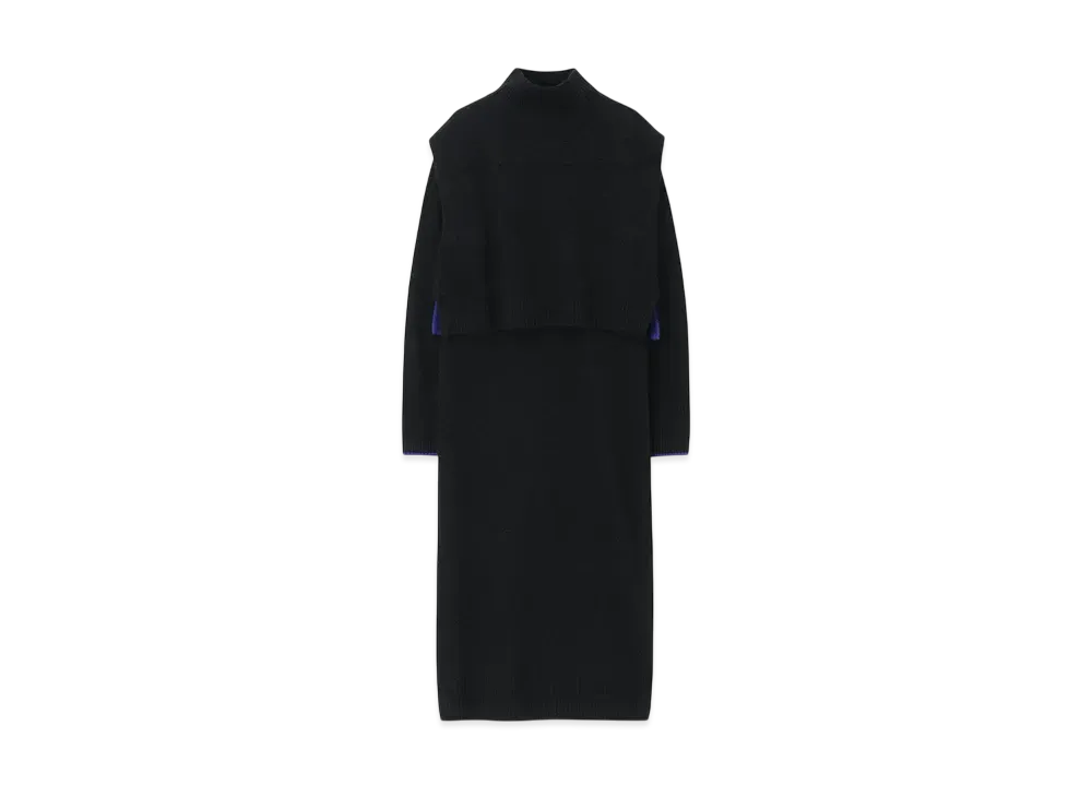 Paul Smith Womens Layered Knit Dress "Black"