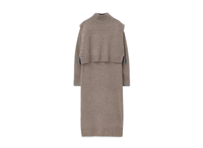Paul Smith Womens Layered Knit Dress "SadnBrown"