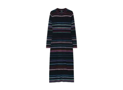 Paul Smith Women's Lame Border Rib Knit Dress "Black"