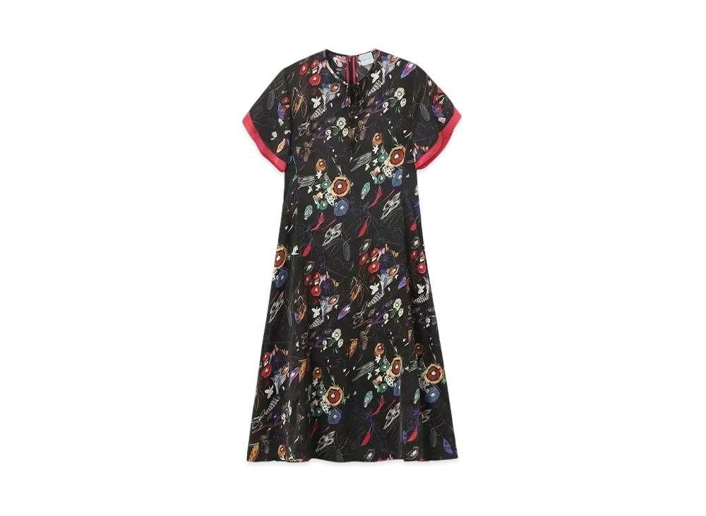 Paul Smith Women's Sketchbook Botanical Flare Dress "Black"