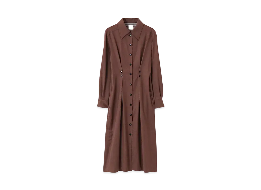 Paul Smith Women's Wool Flannel Shirt Dress "Coral"