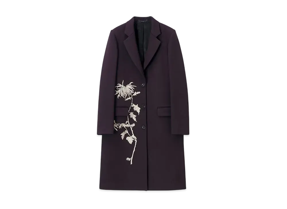 Paul Smith Women's Thistleberry Wool Blend Epsom Coat "Burgundy"