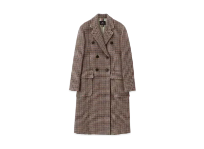 Paul Smith Women's Houndstooth Chester Coat "Camel"