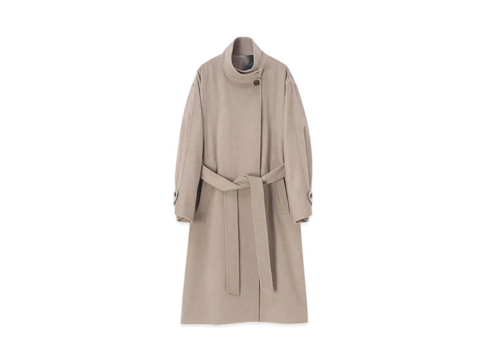 Paul Smith Women's Cashmere Blend Stand Collar Coat "GrayishBeige"