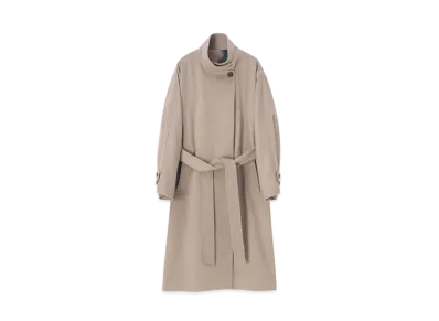 Paul Smith Women's Cashmere Blend Stand Collar Coat "GrayishBeige"