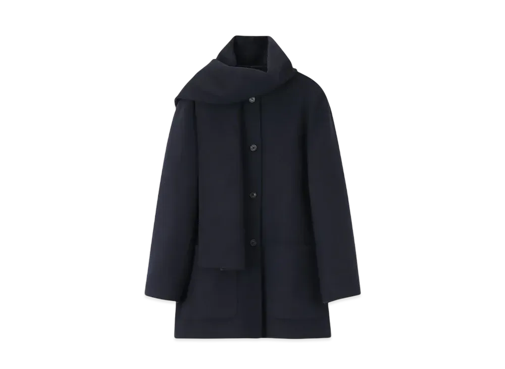 Paul Smith Women's Check Double Face Coat "Navy"