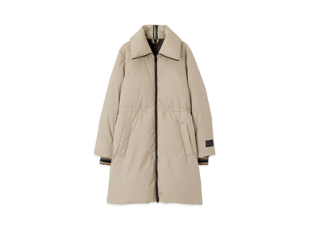 Paul Smith Women's Signature Stripe Long Down Coat "Beige"