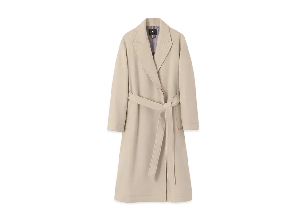 Paul Smith Women's Wool Calze Long Coat "LightBeige"