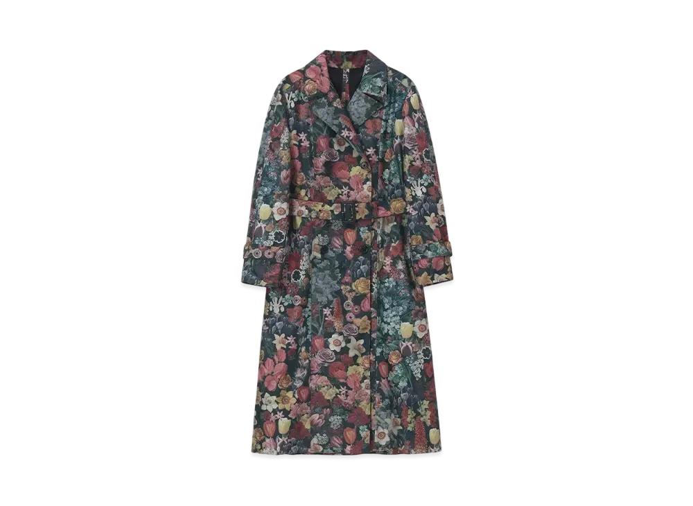 Paul Smith Women's Collage Floral Dark Wash Trench Coat "Black"