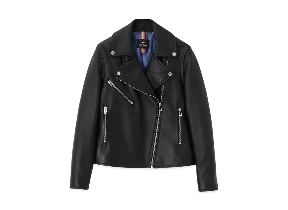 Paul Smith Women's Lamb Leather Rider Jacket "Black"