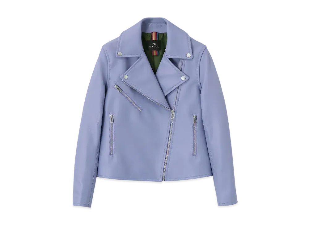 Paul Smith Women's Lamb Leather Rider Jacket "Lavender"