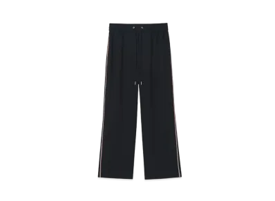 Paul Smith Women's Silk Signature Stripe Wide Pants "Black"