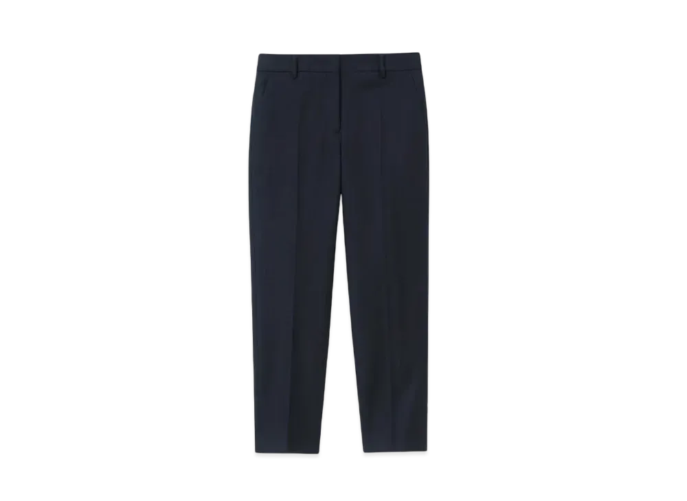 Paul Smith Women's Wool Flannel Tapered Pants "Navy"