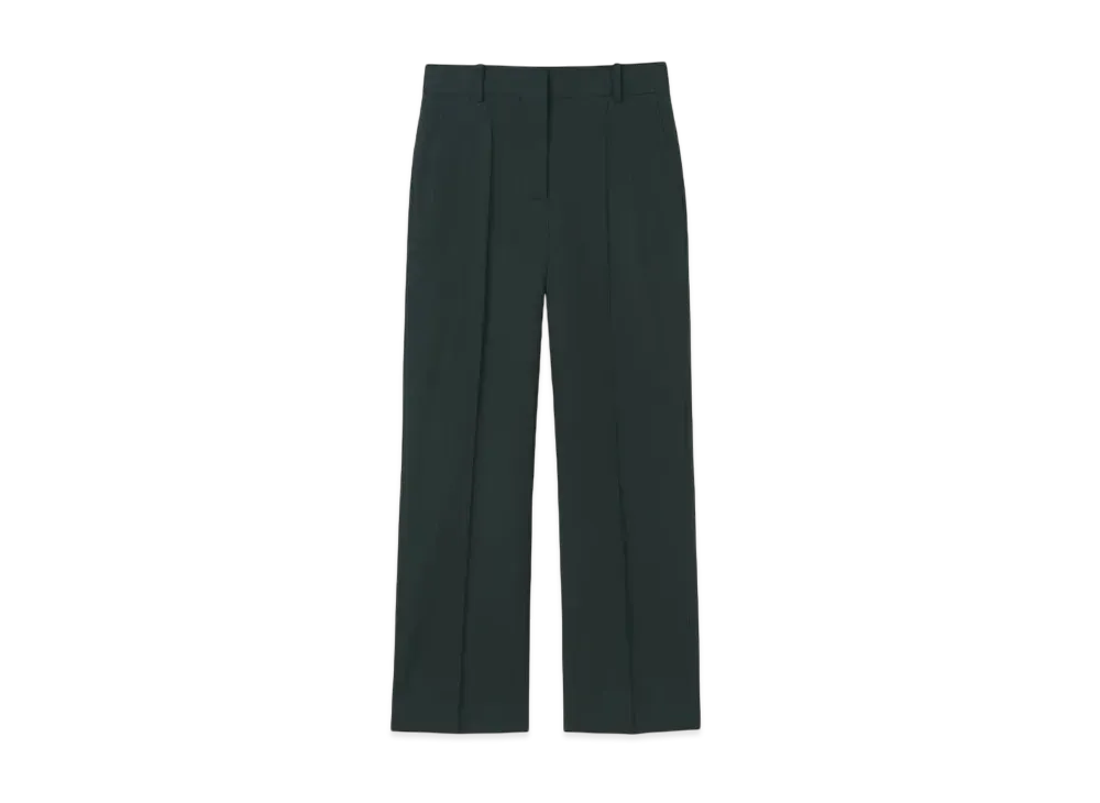 Paul Smith Women's Gabber Straight Wide Pants "DarkGreen"